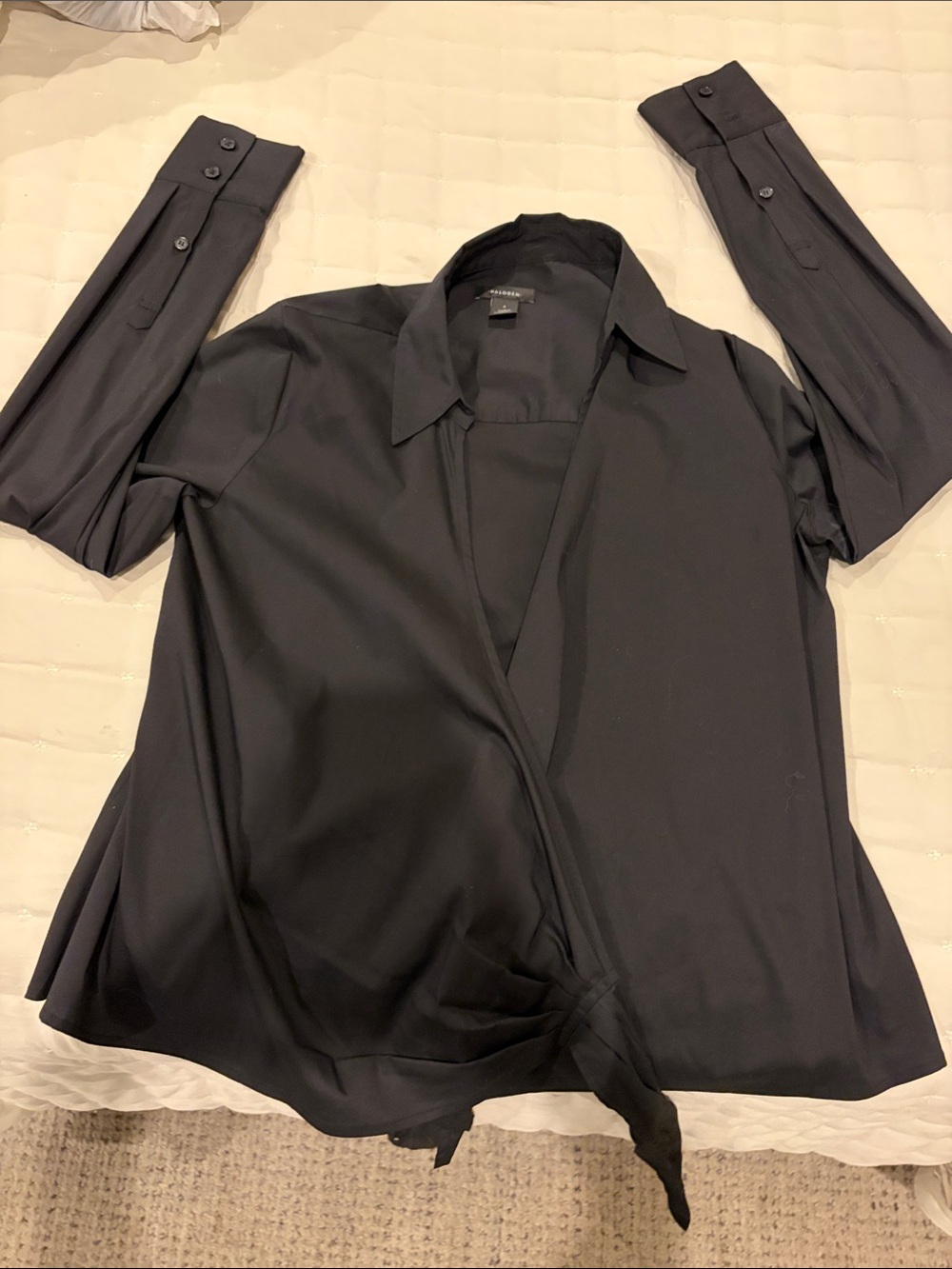 Halogen Black Lightweight Tie-Front Shirt Jacket